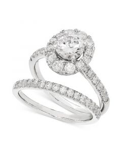 IGI Certified Lab Grown Diamond Halo Bridal Set (2 ct. t.w.) in 14k White Gold