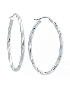 Oval Twist Small Hoop Earrings, 15mm, Created for Macy's