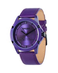 Unisex Britt Purple Leather Band Watch 44mm