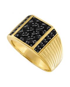 Black Sapphire Ring (1-3/5 ct. t.w.) in 14k Gold-Plated Sterling Silver, Created for Macy's