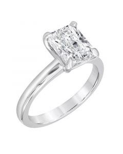 Certified Lab Grown Diamond Radiant-Cut Solitaire Engagement Ring (3 ct. t.w.) in 14k White Gold