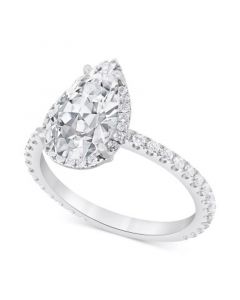 Certified Lab Grown Diamond Pear-Cut Halo Engagement Ring (2-1/2 ct. t.w.) in 14k Gold