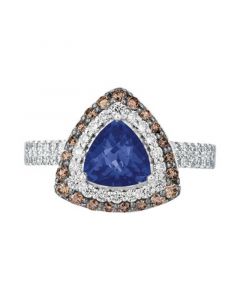 Blueberry Tanzanite (1-1/10 ct. t.w.) & Diamond (3/4 ct. t.w.) Halo Ring in 14k White Gold