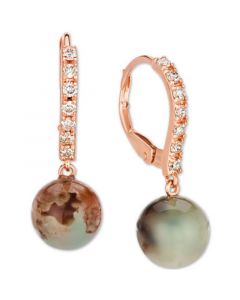 Aquaprase & Nude Diamond (1/4 ct. t.w.) Drop Earrings in 14k Rose Gold