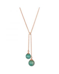 Aquaprase Candy (15-3/4 ct. t.w.) & Nude Diamond (1/10 ct. t.w.) 18" Lariat Necklace in 14k Rose Gold