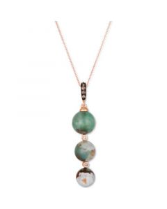 Aquaprase Candy (12-3/4 ct. t.w.) & Diamond (1/10 ct. t.w.) 18" Pendant Necklace in 14k Rose Gold