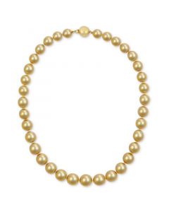 Cultured Golden South Sea Pearl (10-12-1/2mm) Strand 18" Collar Necklace