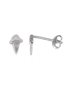 Women's Sterling Silver Ice Cream Cone Stud Earrings