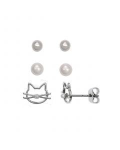 Women's Stud Earrings Set, 3 Piece