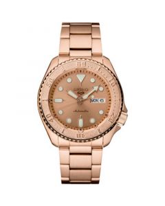 Men's Automatic 5 Sports Rose Gold-Tone Stainless Steel Bracelet Watch 43mm