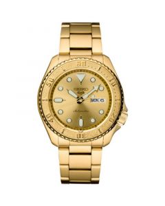 Men's Automatic 5 Sports Gold-Tone Stainless Steel Bracelet Watch 43mm