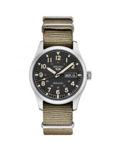 Men's Automatic 5 Sports Khaki Nylon Strap Watch 43mm