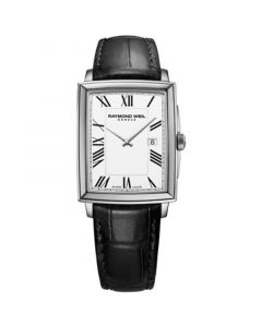 Men's Swiss Toccata Black Leather Strap Watch 29x37mm