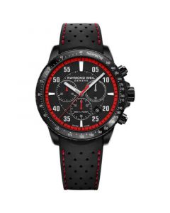 Men's Swiss Chronograph Tango Black Rubber Strap Watch 43mm