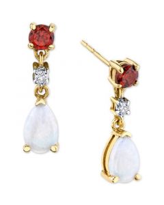 Multi-Gemstone (3/4 ct. t.w.) & Diamond Accent Drop Earrings in 14k Gold