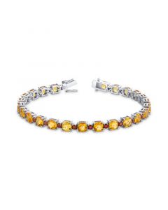 Citrine (14-3/8 ct. t.w.) & Rhodolite Garnet (2-1/2 ct. t.w.) Link Bracelet in Sterling Silver