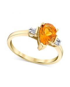 Citrine (1-1/3 ct. t.w.) & Diamond (1/20 ct. t.w.) Ring in 14k Gold