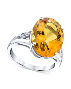 Citrine (9 ct. t.w.) & Diamond Accent Openwork Statement Ring in Sterling Silver