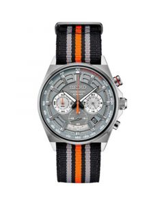 Men's Chronograph Black Striped Nylon Strap Watch 41mm