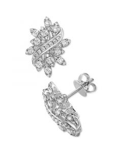 EFFY® Diamond Swirl Cluster Stud Earrings (1-1/4 ct. t.w.) in 14k White Gold