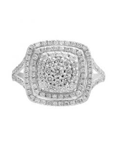 EFFY® Diamond Halo Cluster Ring (1-1/20 ct. t.w.) in 14k White Gold