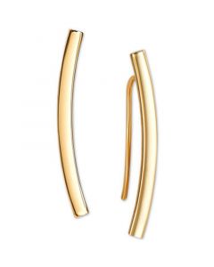 Polished Curved Bar Ear Climber in 10k Gold