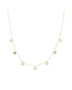 Polished Disc Dangle 18" Statement Necklace in 10k Gold