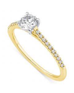 Diamond Engagement Ring (1/2 ct. t.w.) in 14k Gold & White Gold