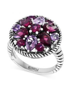 EFFY® Amethyst (1-5/8 ct. t.w.) & Rhodolite (3-5/8 ct. t.w.) Cluster Ring in Sterling Silver