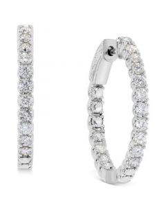 Diamond Inside Out Hoop Earrings (1-1/2 ct. t.w.) in 14k White Gold