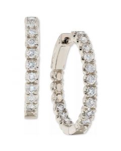 Diamond In & Out Hoop Earrings (1 ct. t.w.) in 14k White or Yellow Gold