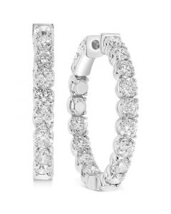 Diamond In & Out Hoop Earrings (4 ct. t.w.) in 14k White Gold