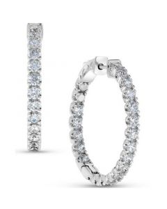 Diamond Inside-Out Hoop Earrings (3 ct. t.w.) in 14k White Gold