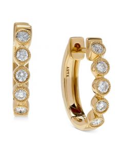 Diamond Bezel Hoop Earrings (3/8 ct. t.w) in 14K Gold