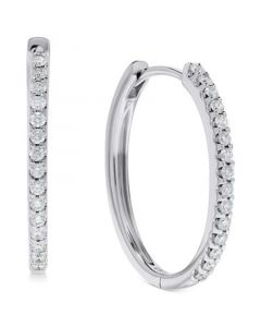 Diamond Hoop Earrings (1/3 ct. t.w.) in 14k White Gold