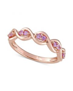 Pink Sapphire Wavy Ring (1/3 ct. t.w.) in 14k Rose Gold