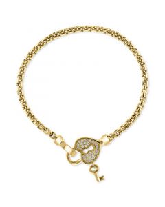 EFFY® Diamond Lock & Key Statement Bracelet (1/4 ct. t.w.) in 14k Gold