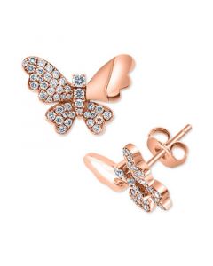 EFFY® Diamond Butterfly Stud Earrings (1/2 ct. t.w.) in 14k Rose Gold