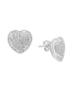 EFFY® Diamond Halo Cluster Heart Stud Earrings (3/4 ct. t.w.) in 14k White Gold