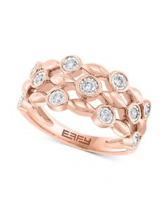 EFFY® Diamond Bezel Openwork Ring (1/4 ct. t.w.) in 14k Rose Gold