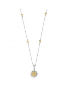 EFFY® White and Yellow Diamond 18" Pendant Necklace (5/8 ct. t.w.) in 14k White & Yellow Gold