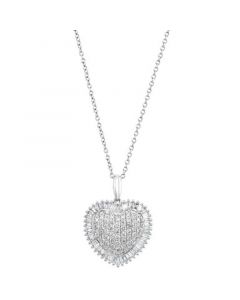 EFFY® Diamond Heart Halo Cluster 18" Pendant Necklace (3/4 ct. t.w.) in 14k White Gold