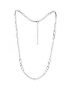 Diamond  Link Statement Necklace (1/3 ct. t.w.) in Sterling Silver or Sterling Silver & 14k Gold-Plate, 18" + 2" extender