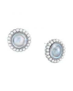 Blister Shell & Cultured Freshwater Pearl (2-1/2mm) Stud Earrings in Sterling Silver