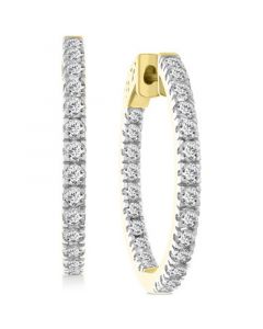 Diamond In & Out Hoop Earrings (2 ct. t.w.) in 14k Gold