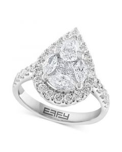 EFFY® Diamond Multi-Shape Teardrop Cluster Ring (2 ct. t.w.) in 18k White Gold