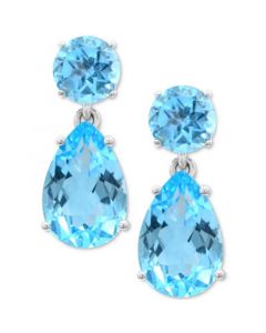 Blue Topaz Drop Earrings (9-1/4 ct. t.w.) in Sterling Silver