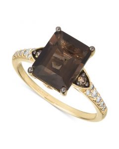 Chocolate Quartz (3-1/10 ct. t.w.) & Diamond (1/4 ct. t.w.) Ring in 14k Gold