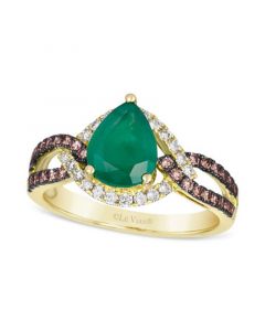 New Emerald (1-1/2 ct. t.w.) & Diamond (1/2 ct. t.w.) Ring in 14k Gold