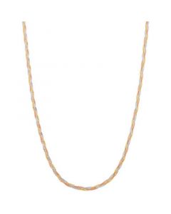 Braided Link 18" Chain Necklace in 10k Tricolor Gold